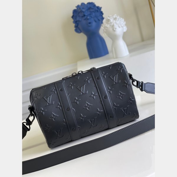 Louis Vuitton City Keepall Crossbody Black Seal Leather M57955